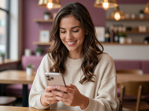 Naomi, a Portland-based single, reviewing safety tips on her phone &mdash; cover image for online dating safety article