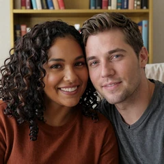Renée and Marcus, a long-term interracial couple from Charlotte, sharing their dating site testimonial