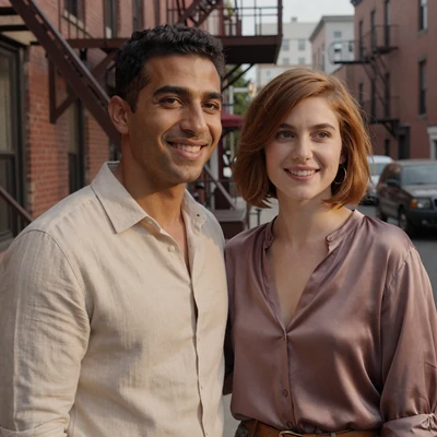Tariq and Lena, a Brooklyn interracial couple who started casually and now live together