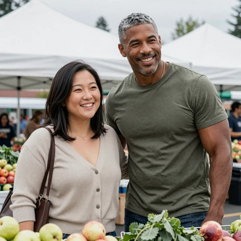 Kim and Edward, a Seattle interracial couple who are single parents dating for nine months