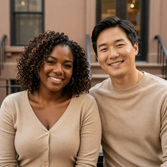 Sandra and Kim, an interracial couple from Queens who met locally through EInterracialDatingSites